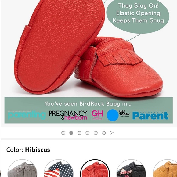 Bird rock baby Classic Hibiscus Baby’s Moccasins size 4 - Picture 2 of 7